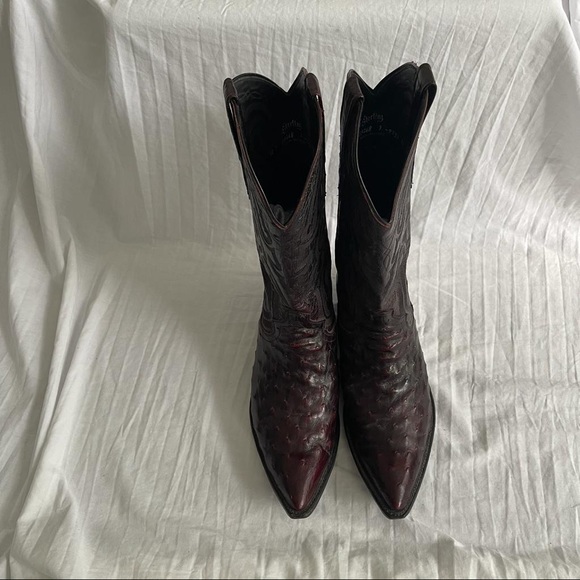 Sterling River Womens Leather Cowboy Boots Shoes - Picture 2 of 5